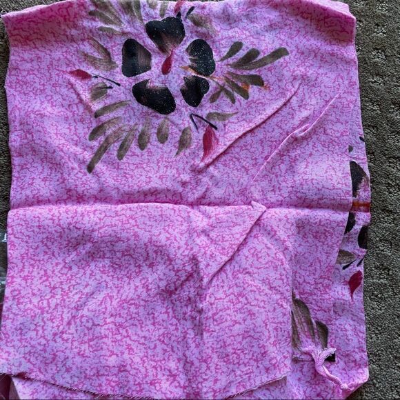 Sewing Project Pink Blouse/ Cover Up Size L Hand Decorated Fabric - Picture 4 of 7